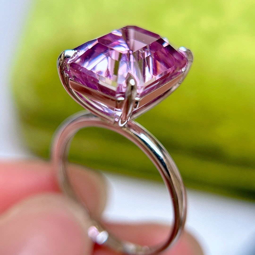 14k Gold 8.15 Ct Natural Kunzite Ring - 4