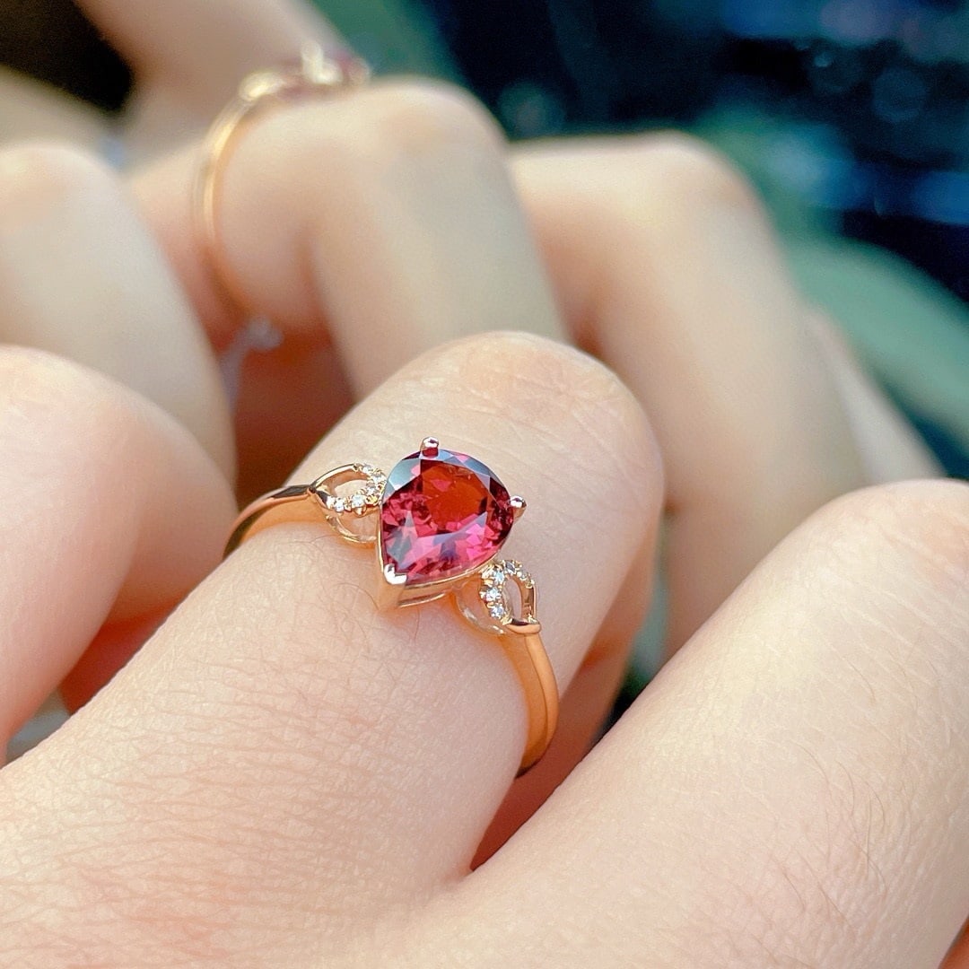 14k Gold 1.6 Ct Natural Tourmaline & Diamond Ring - 4