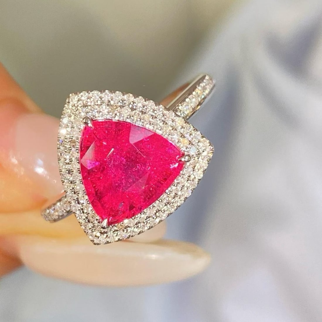 14k Gold 1.65 Ct Natural Tourmaline & Diamond Ring - 2
