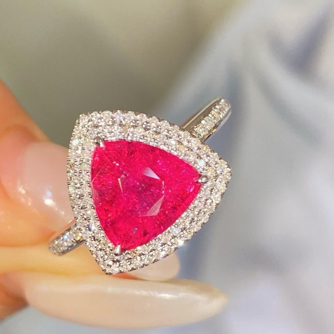 14k Gold 1.65 Ct Natural Tourmaline & Diamond Ring - 3