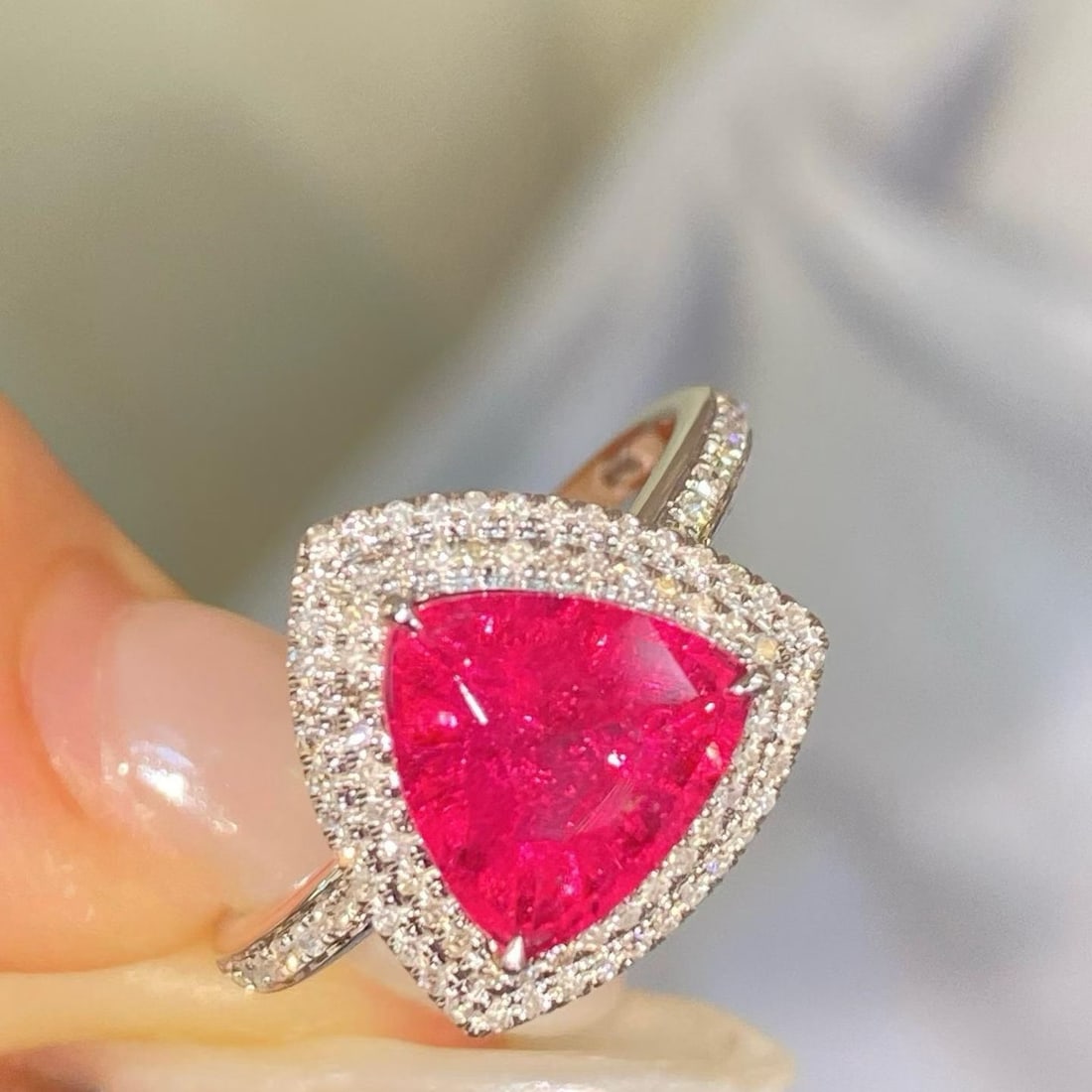 14k Gold 1.65 Ct Natural Tourmaline & Diamond Ring - 4