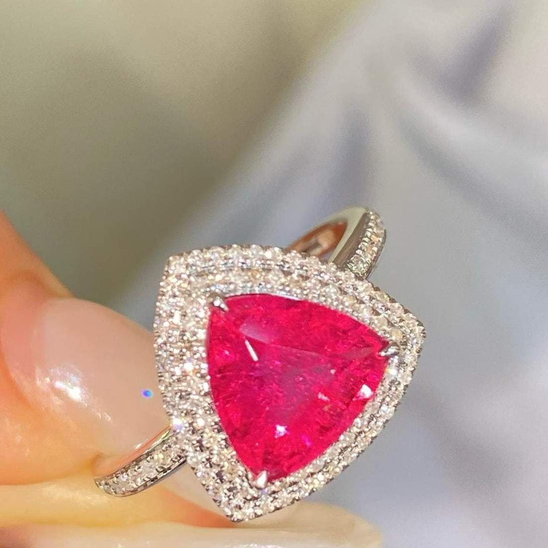 14k Gold 1.65 Ct Natural Tourmaline & Diamond Ring - 5