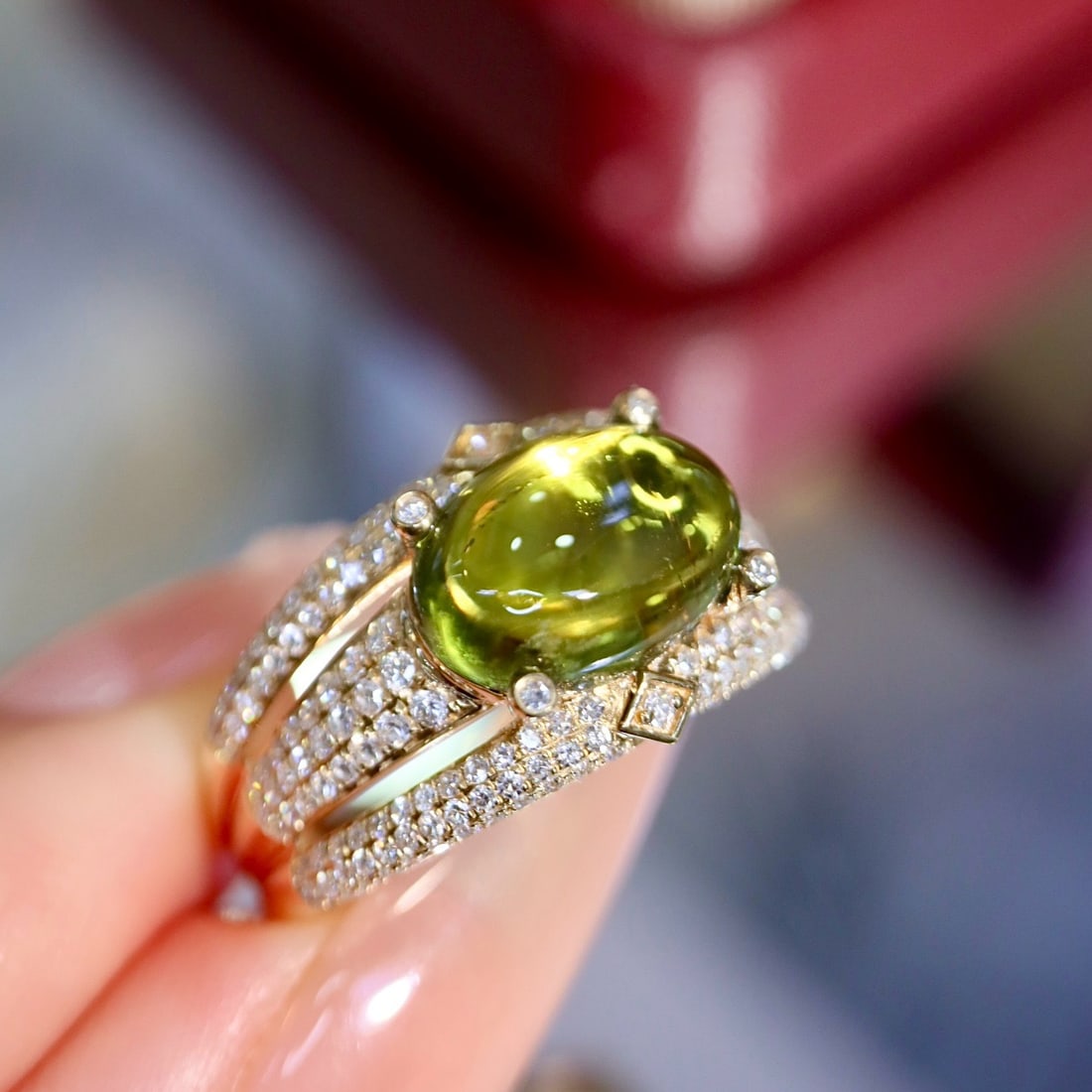 14k Gold 3.54 Ctw Natural Tourmaline & Diamond Ring - 2