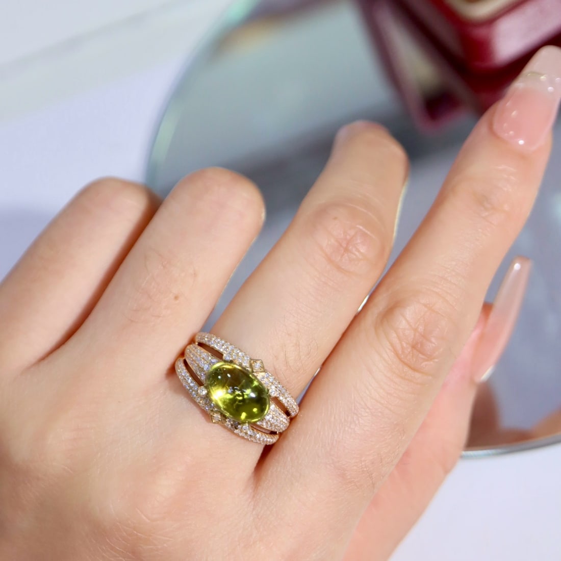 14k Gold 3.54 Ctw Natural Tourmaline & Diamond Ring - 8