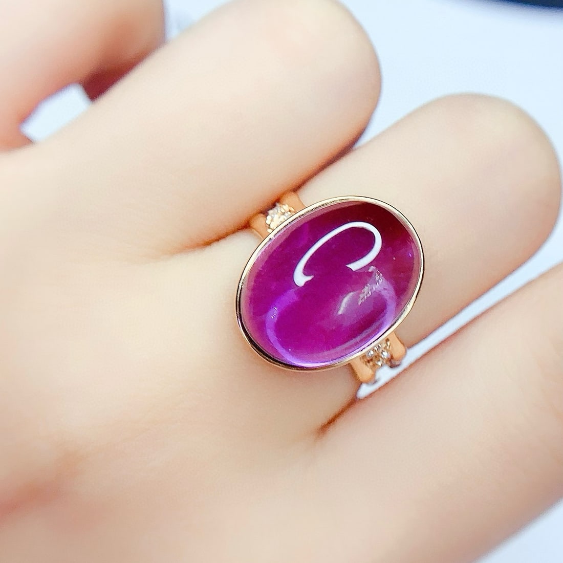 14k Gold 12.2 Ct Natural Amethyst & Diamond Ring - 4