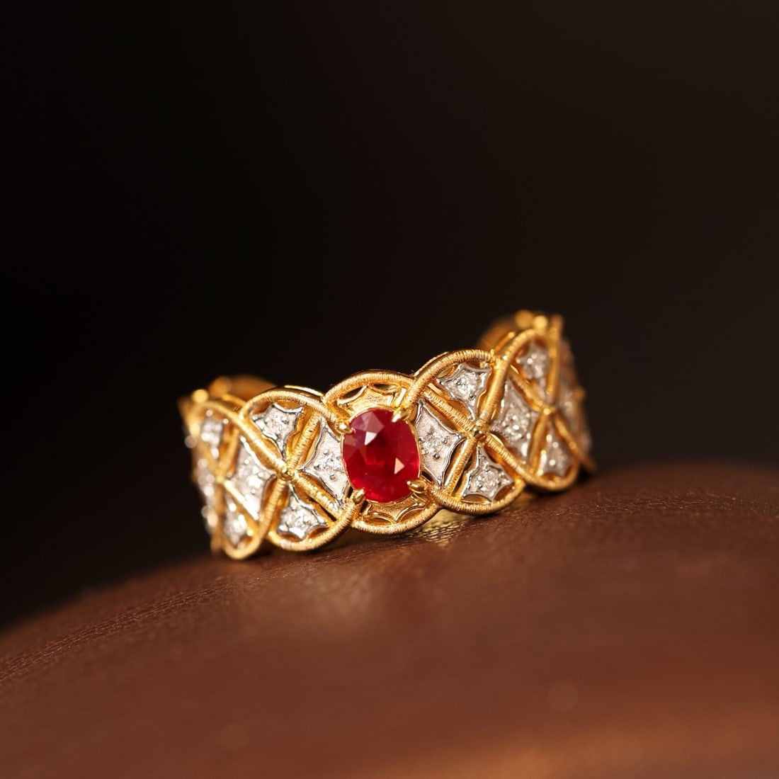 14k Gold 0.91 Ctw Natural Ruby & Diamond Ring - 6