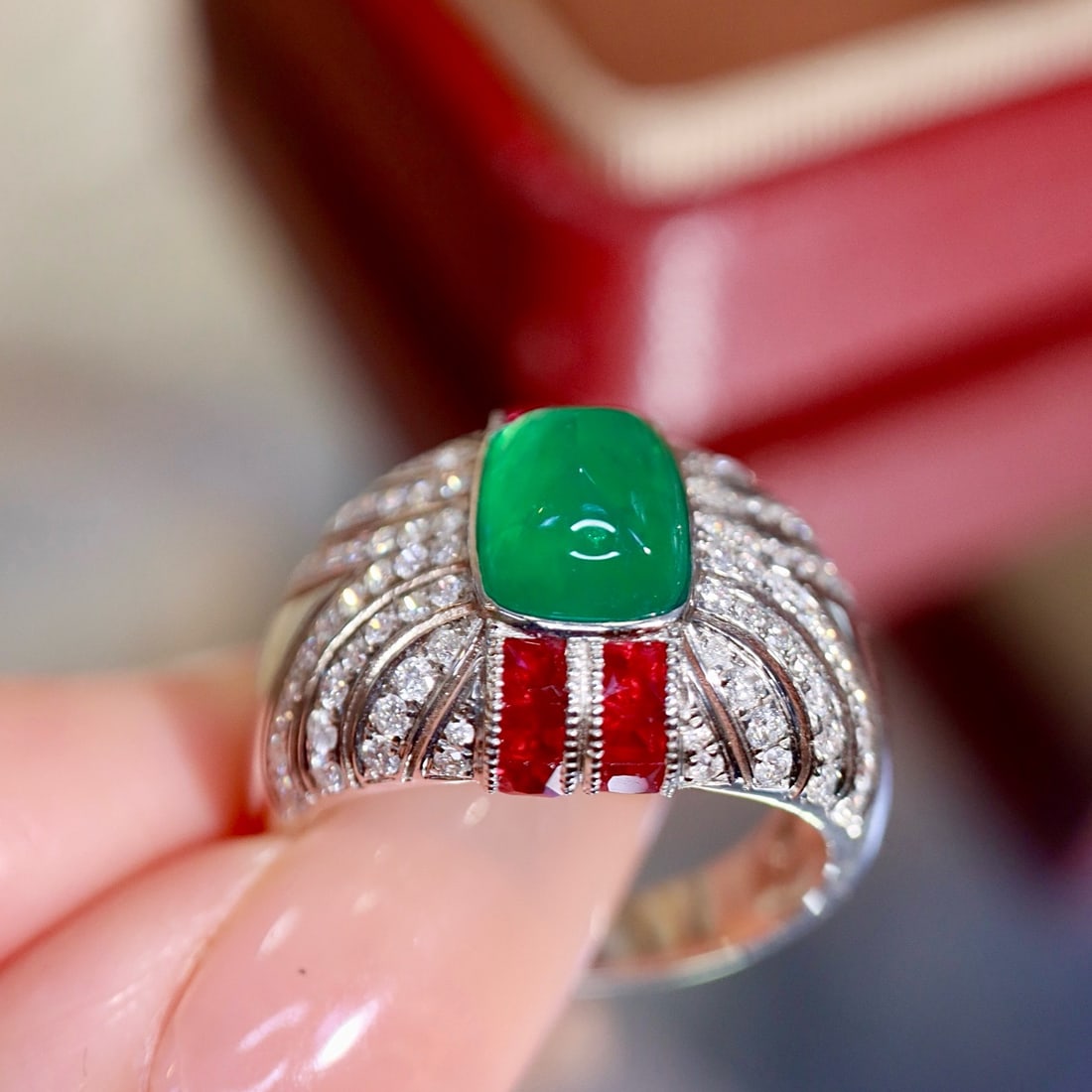 14k Gold 2.56 Ctw Natural Emerald & Diamond Ring - 3