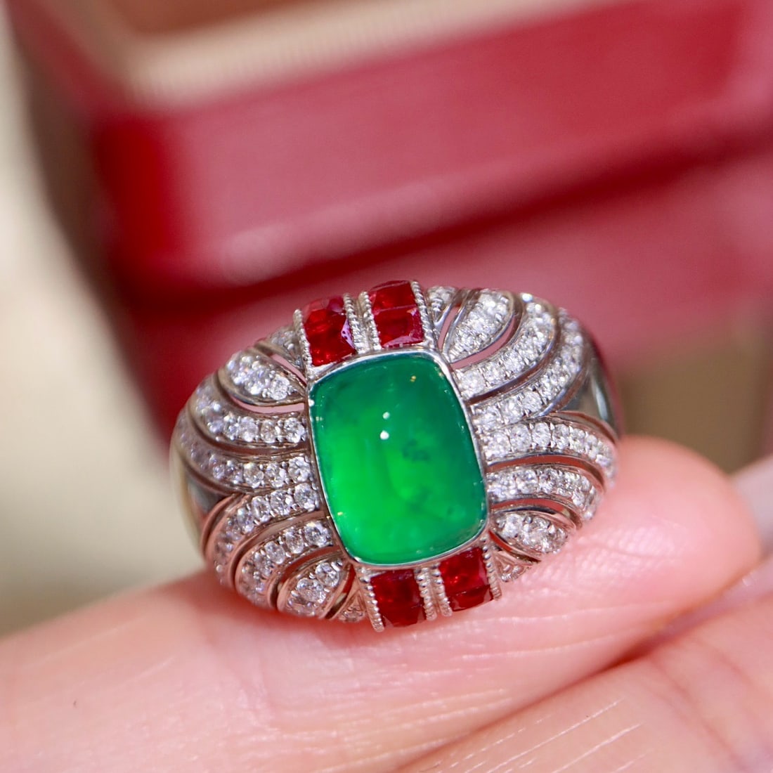 14k Gold 2.56 Ctw Natural Emerald & Diamond Ring - 4