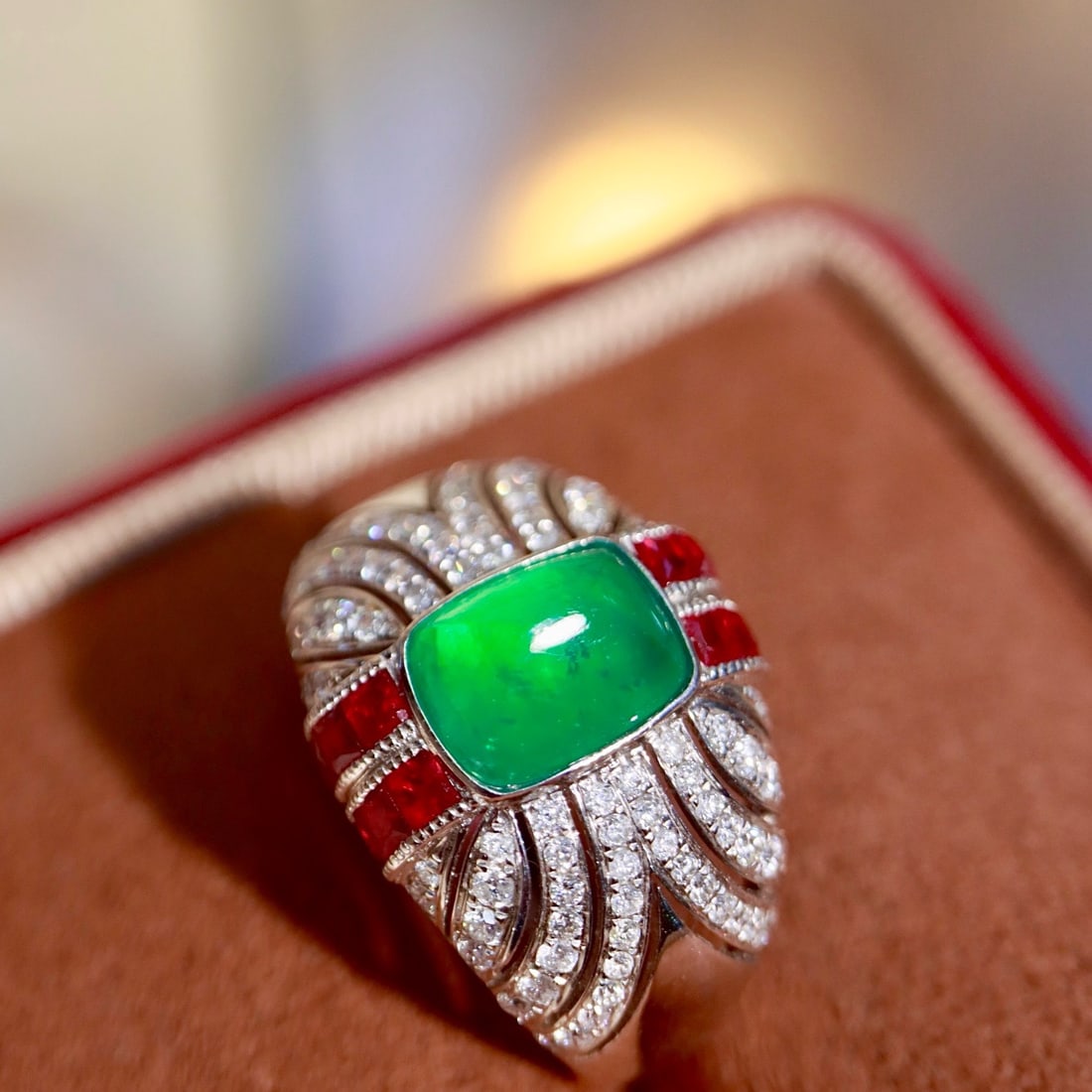 14k Gold 2.56 Ctw Natural Emerald & Diamond Ring - 7
