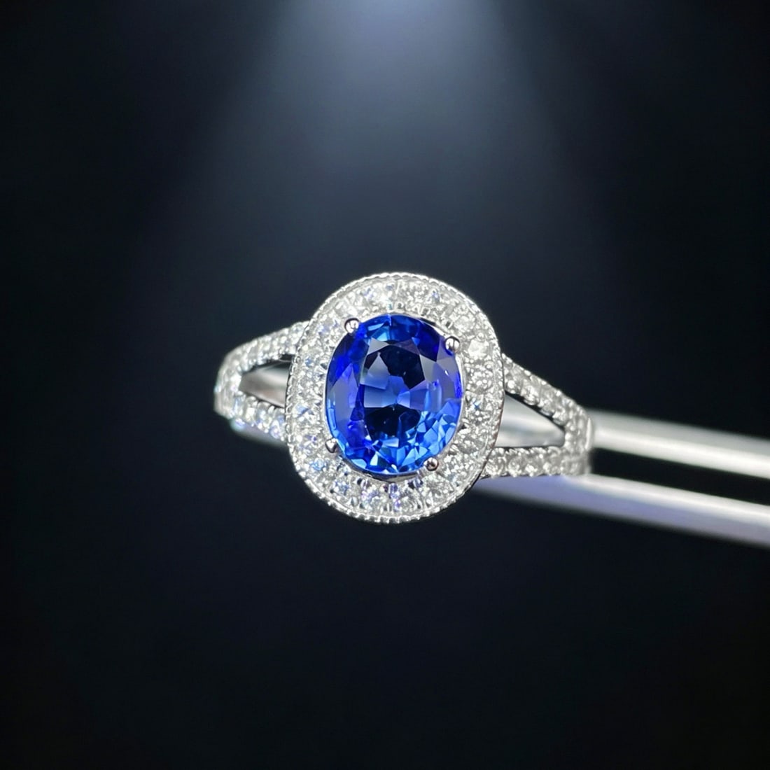 14k Gold 1.60 Ctw Natural Sapphire & Diamond Ring - 2