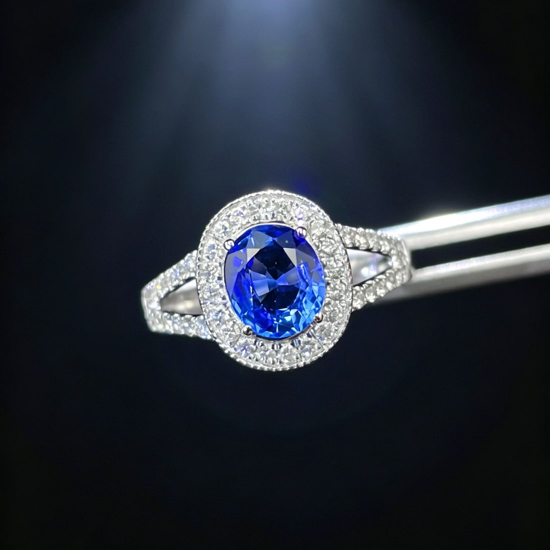 14k Gold 1.60 Ctw Natural Sapphire & Diamond Ring - 3