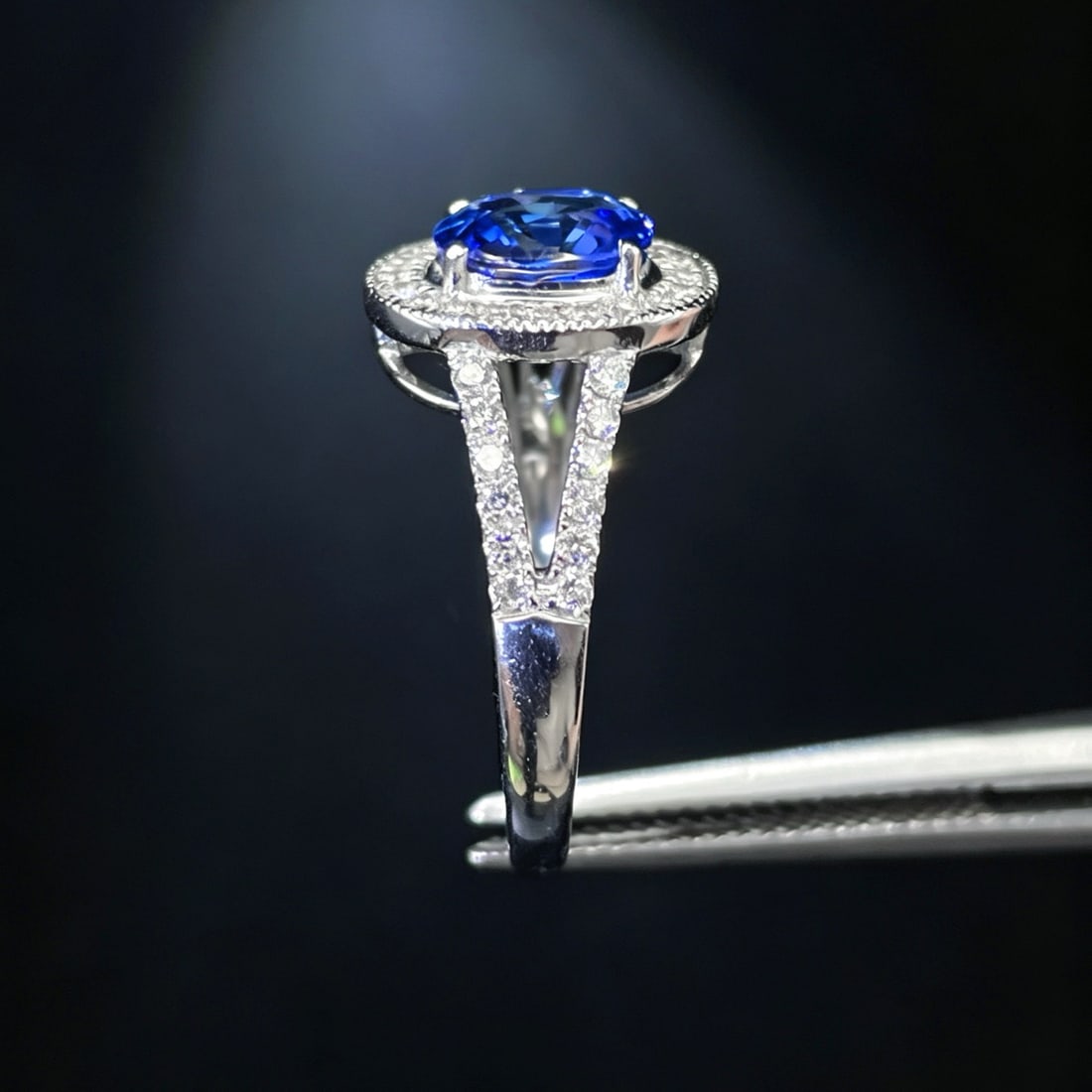 14k Gold 1.60 Ctw Natural Sapphire & Diamond Ring - 4