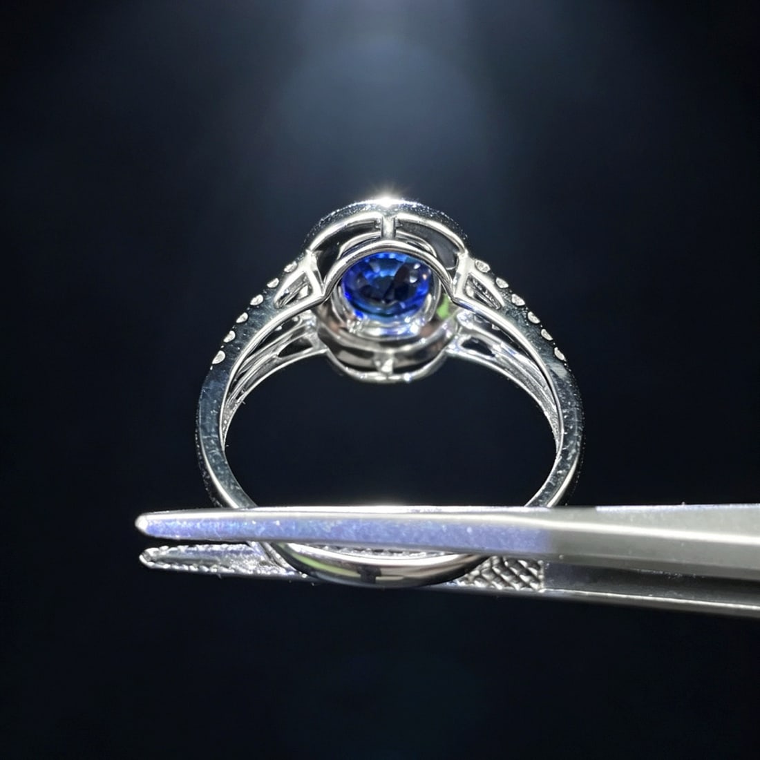 14k Gold 1.60 Ctw Natural Sapphire & Diamond Ring - 5