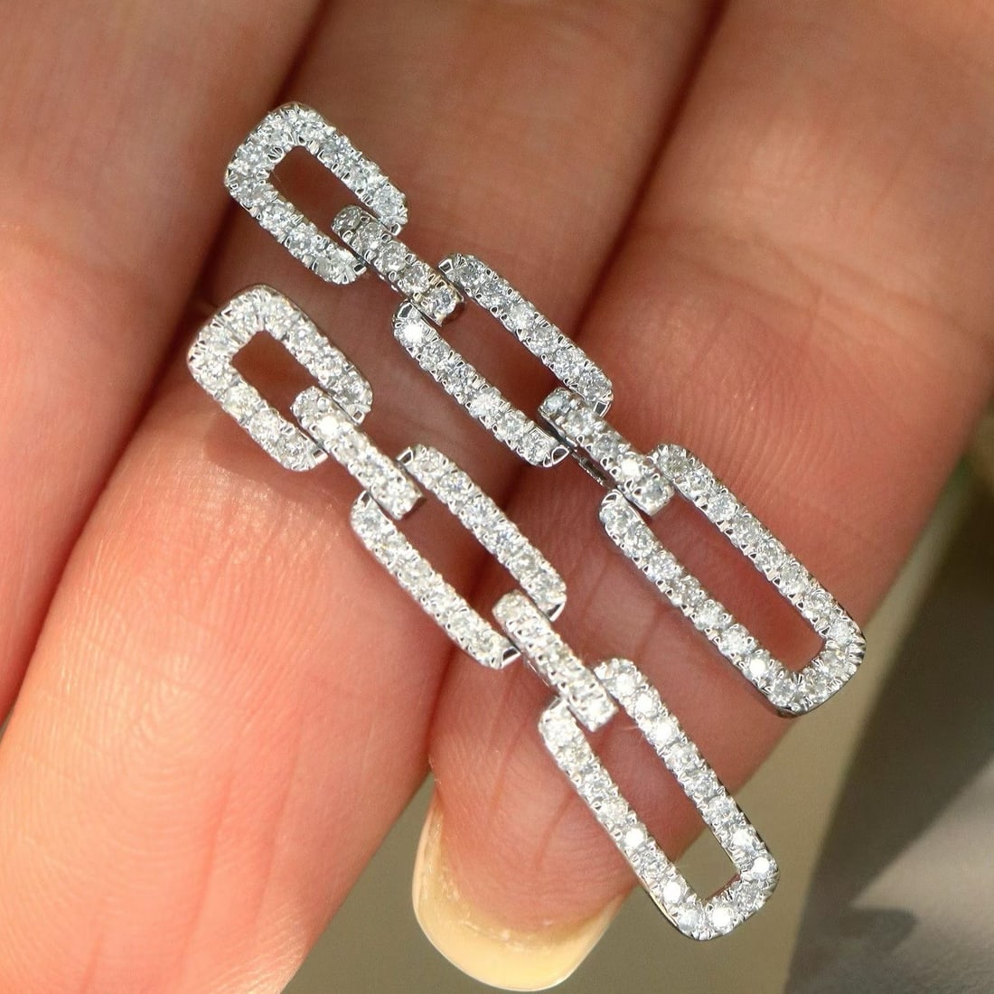 14k Gold 0.56 Ct Natural H Diamond Earrings - 5