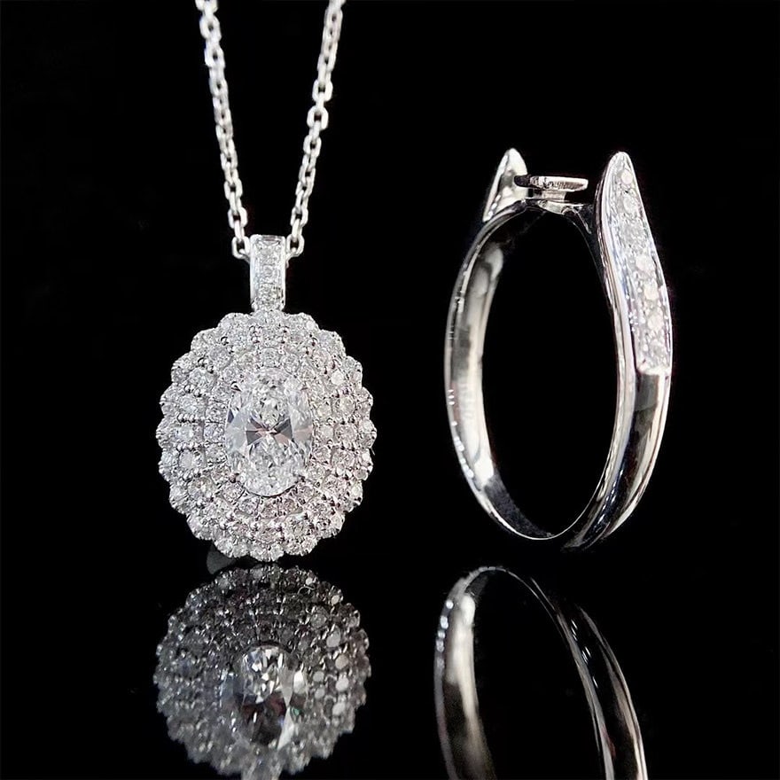 Gia Certified 14k Gold 1.00 Ctw Natural D Si2 Oval Diamond Ring/pendant( Without Chain ) - 4