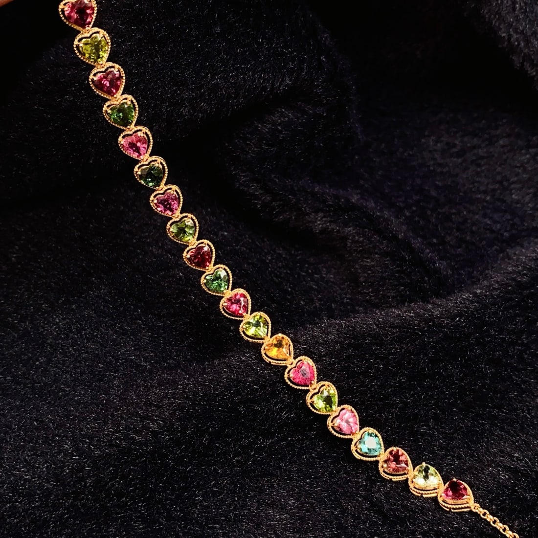 14k Gold 6.00 Ct Natural Tourmaline Bracelet - 4