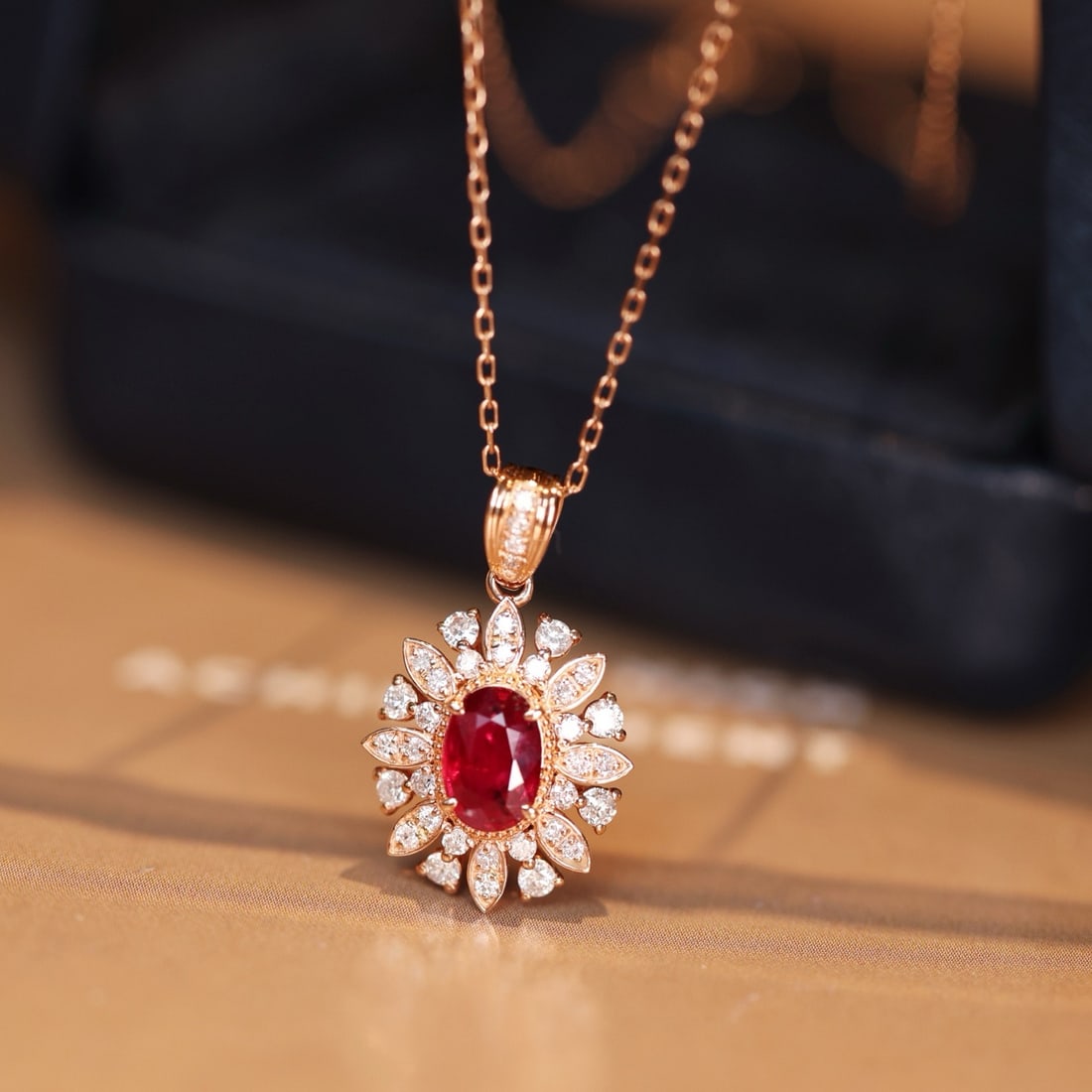 14k Gold 1.05 Ctw Natural Ruby & Diamond Pendant( Without Chain ): Ref:231186123 // gold content:14k gold // main gemstone:ruby // shape:oval // carat weight:0. 68ct // color:red // treatment:natural // // adjacent gemstone 2 : diamond // shape:round // carat