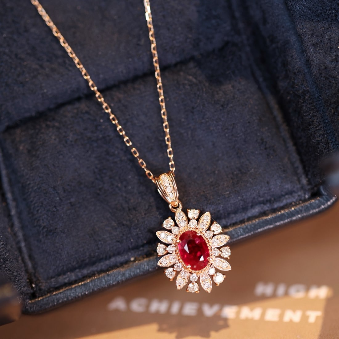 14k Gold 1.05 Ctw Natural Ruby & Diamond Pendant( Without Chain ) - 5
