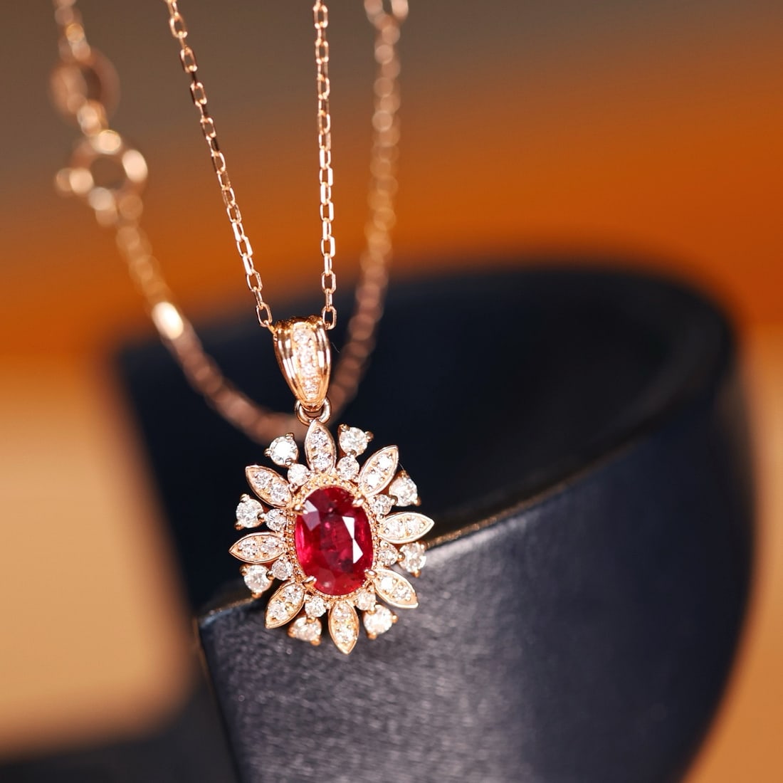 14k Gold 1.05 Ctw Natural Ruby & Diamond Pendant( Without Chain ) - 6