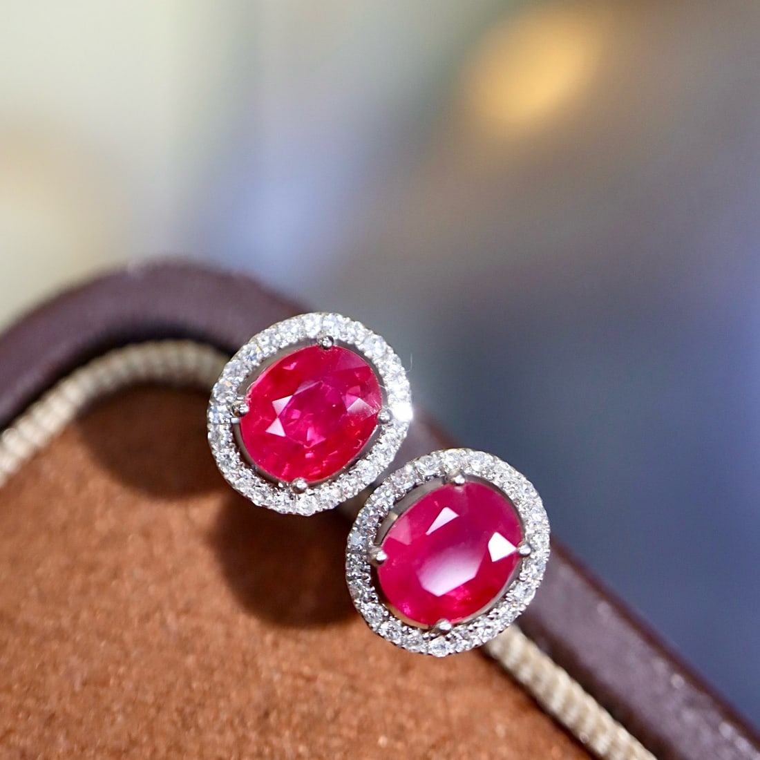 14k Gold 1.31 Ctw Natural Ruby & Diamond Earrings - 6