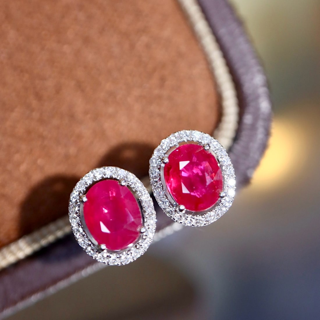 14k Gold 1.31 Ctw Natural Ruby & Diamond Earrings - 7