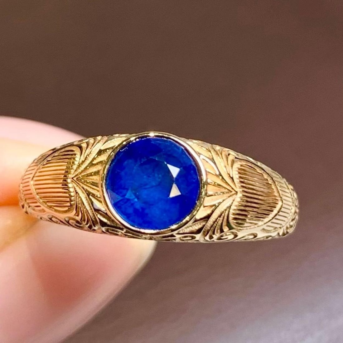 14k Gold 1.22 Ct Natural Sapphire Ring: Ref:231186127 // gold content:14k gold // ring size:7. 25us // // main gemstone:sapphire // shape:round // carat weight:1. 22ct // color:blue // treatment:natural // cut grade:g // Condition: New Low