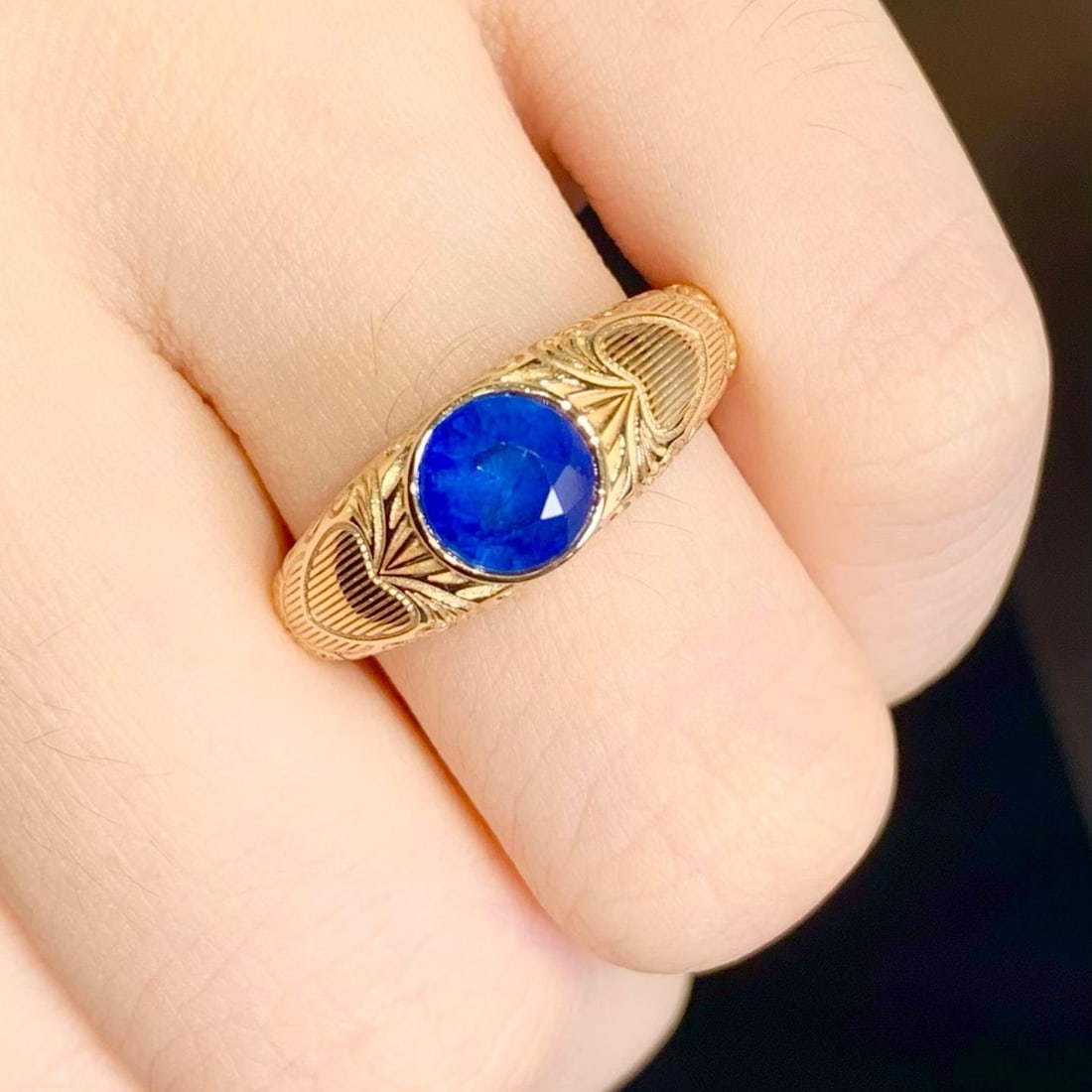 14k Gold 1.22 Ct Natural Sapphire Ring - 2