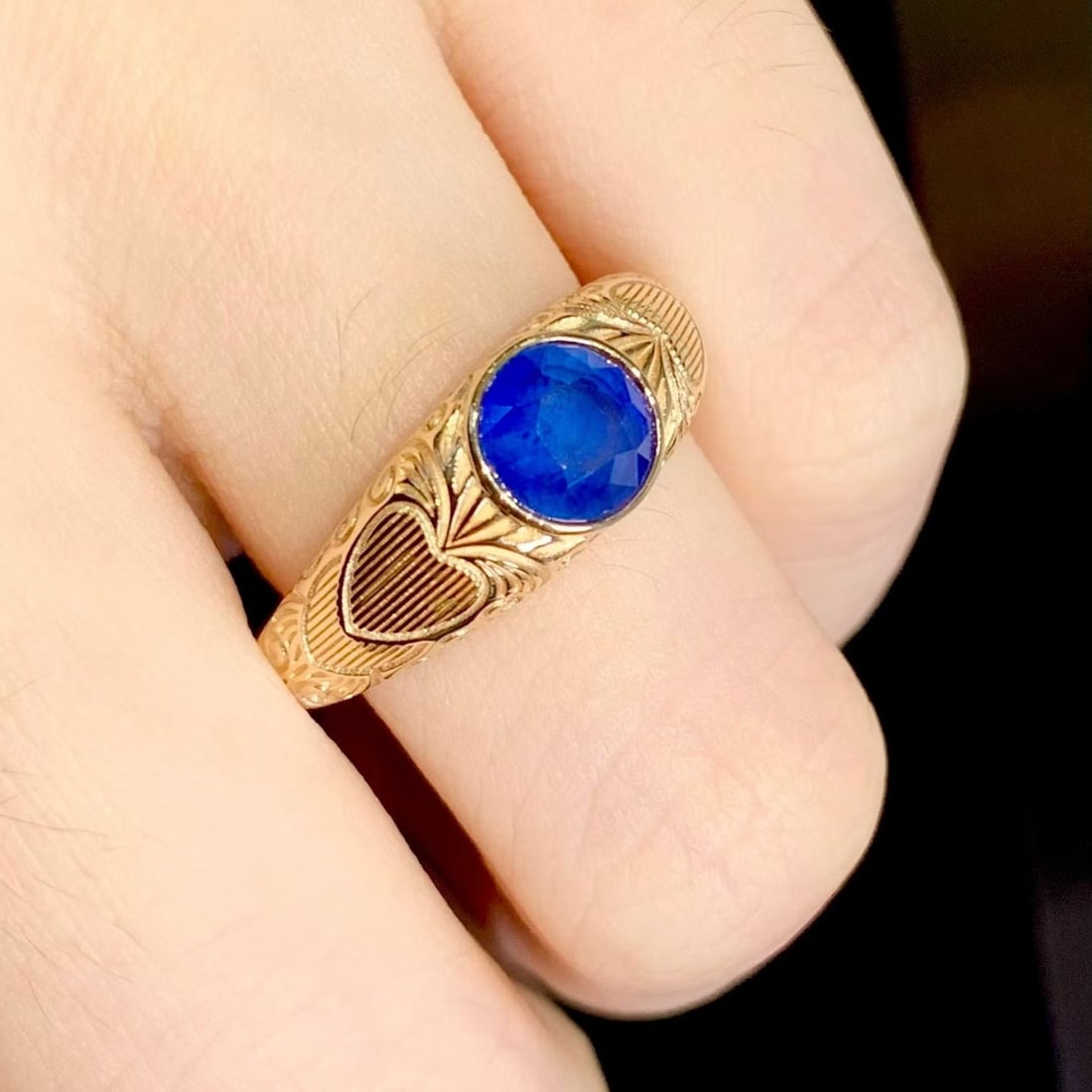14k Gold 1.22 Ct Natural Sapphire Ring - 3