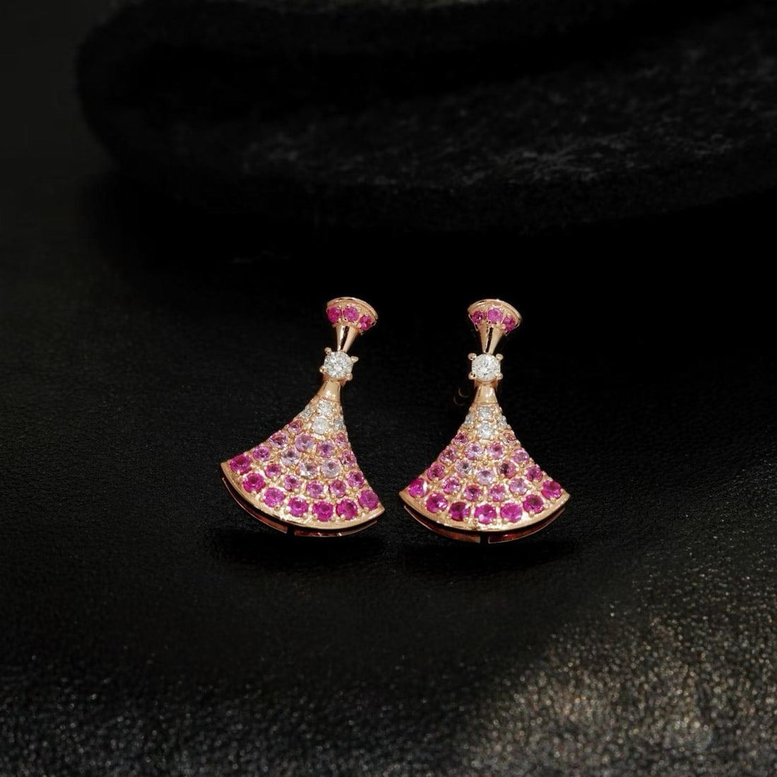 14k Gold 0.66 Ct Natural Sapphire & Diamond Earrings: Ref:231186137 // gold content:14k gold // main gemstone:sapphire // shape:round // carat weight:0. 66ct // color:pink // treatment:natural // cut grade:g // // adjacent gemstone 2 : diamond //