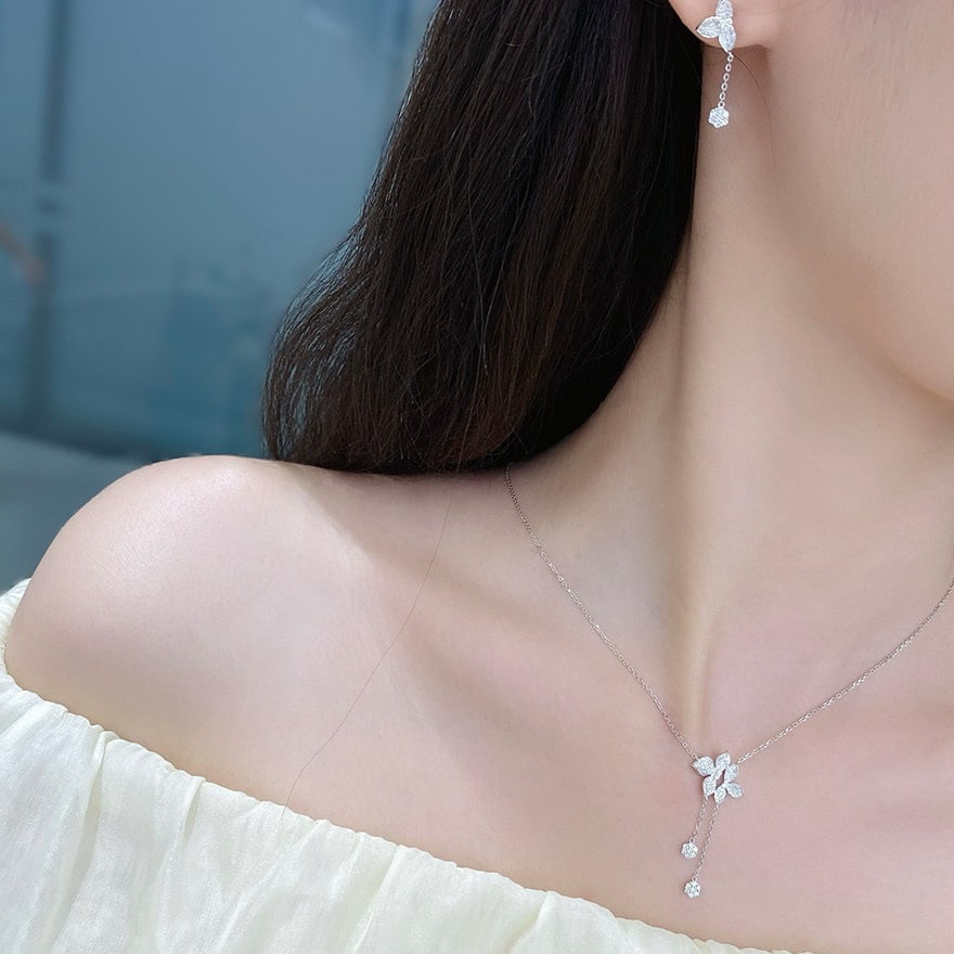 14k Gold 0.25 Ct Natural H Diamond Necklace - 2