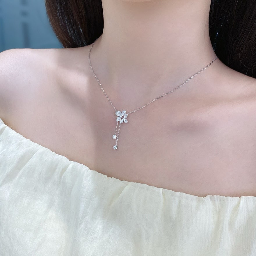 14k Gold 0.25 Ct Natural H Diamond Necklace - 3