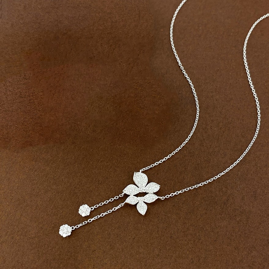 14k Gold 0.25 Ct Natural H Diamond Necklace - 4
