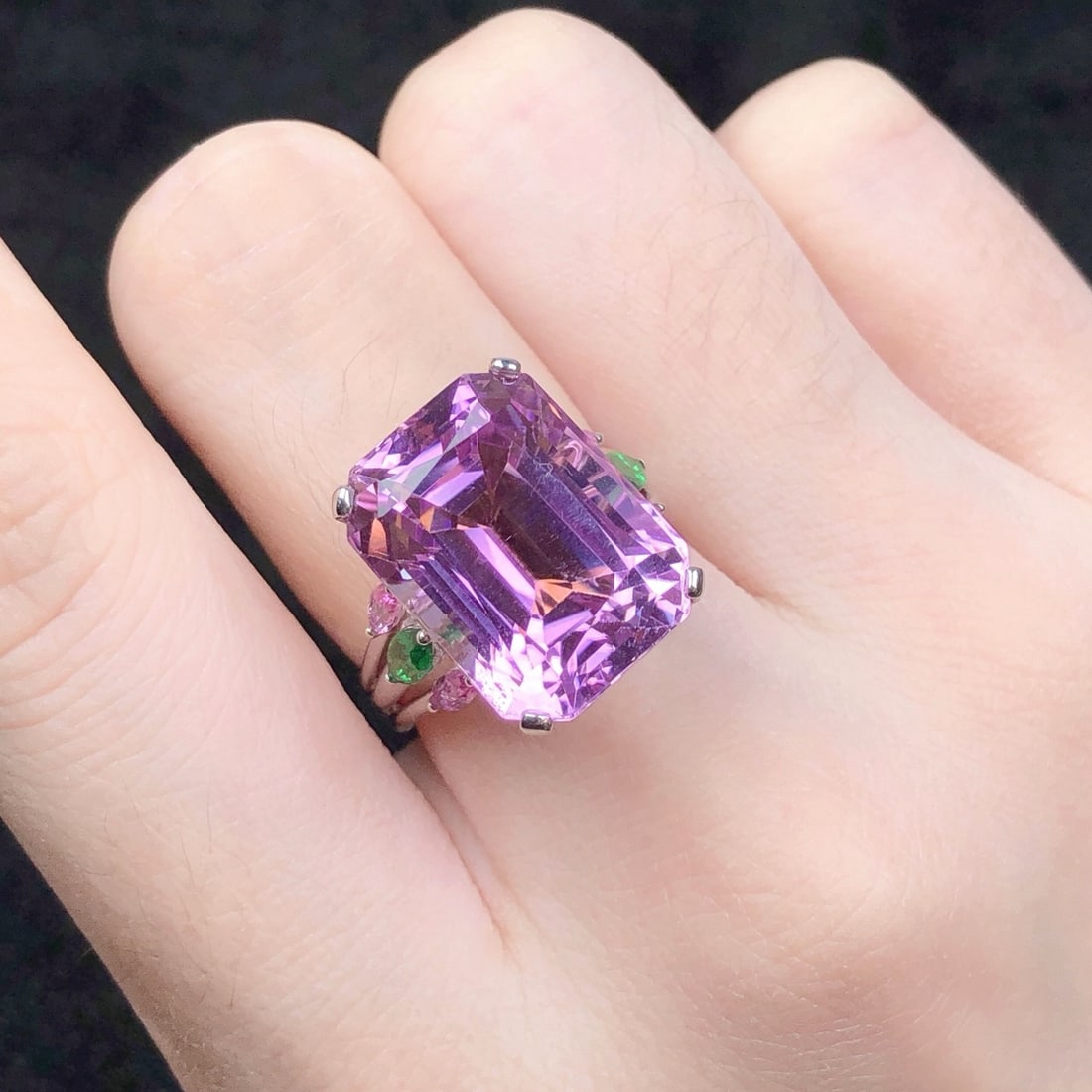 14k Gold 18.56 Ctw Natural Kunzite & Coloured Gemstone Ring - 9