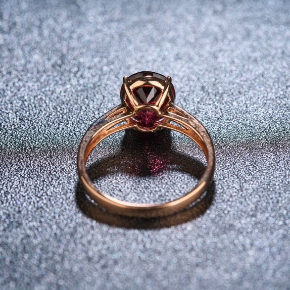 14k Gold 2.5 Ct Natural Tourmaline & Diamond Ring - 7