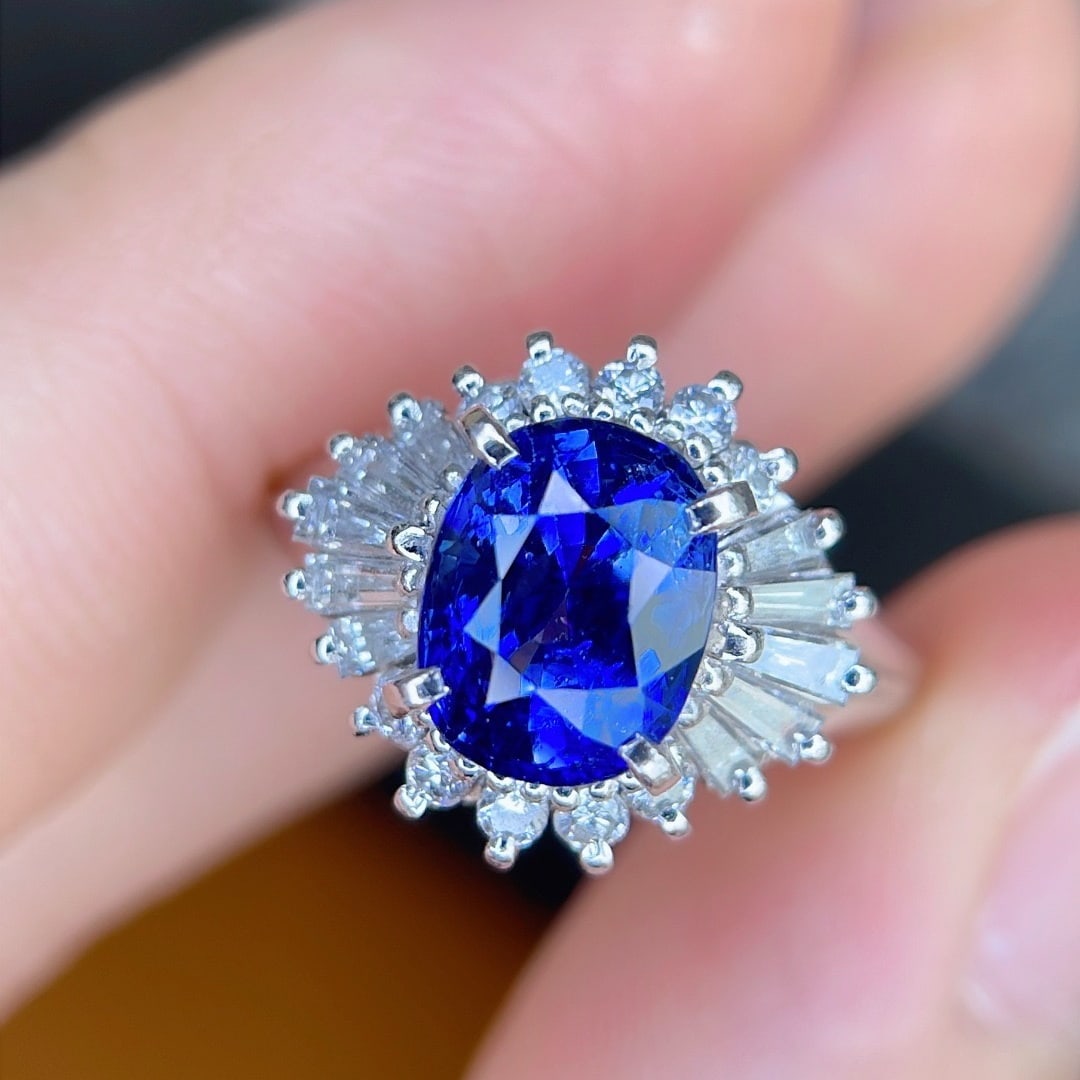 14k Gold 2.80 Ctw Natural Sapphire & Diamond Ring - 3