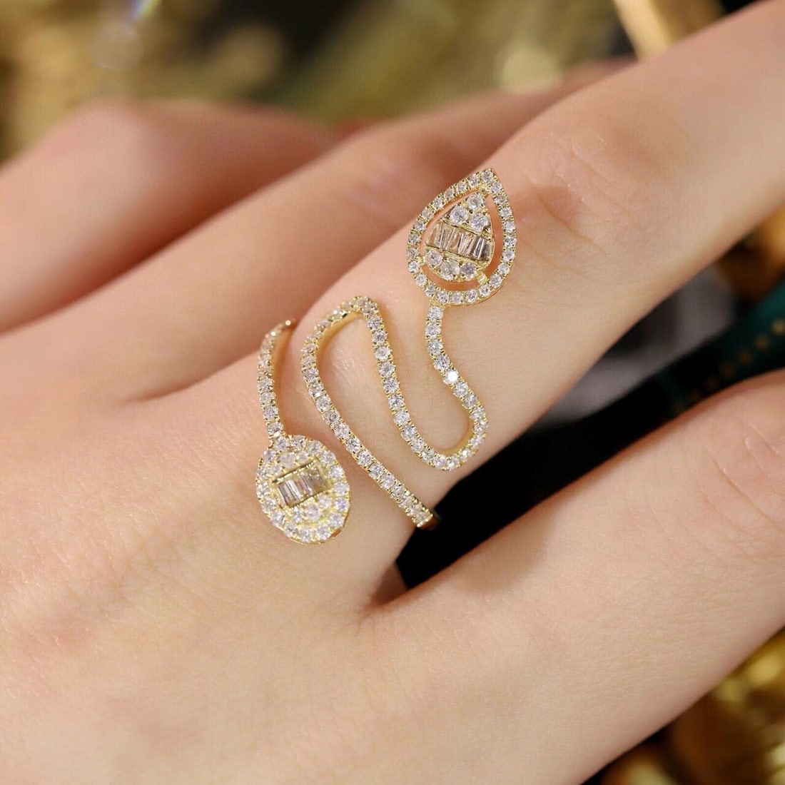14k Gold 0.85 Ct Natural H Diamond Ring - 6
