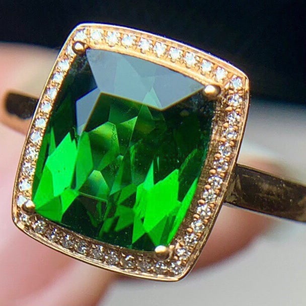 14k Gold 4.7 Ct Natural Tourmaline & Diamond Ring - 4