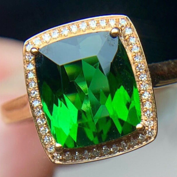 14k Gold 4.7 Ct Natural Tourmaline & Diamond Ring - 5