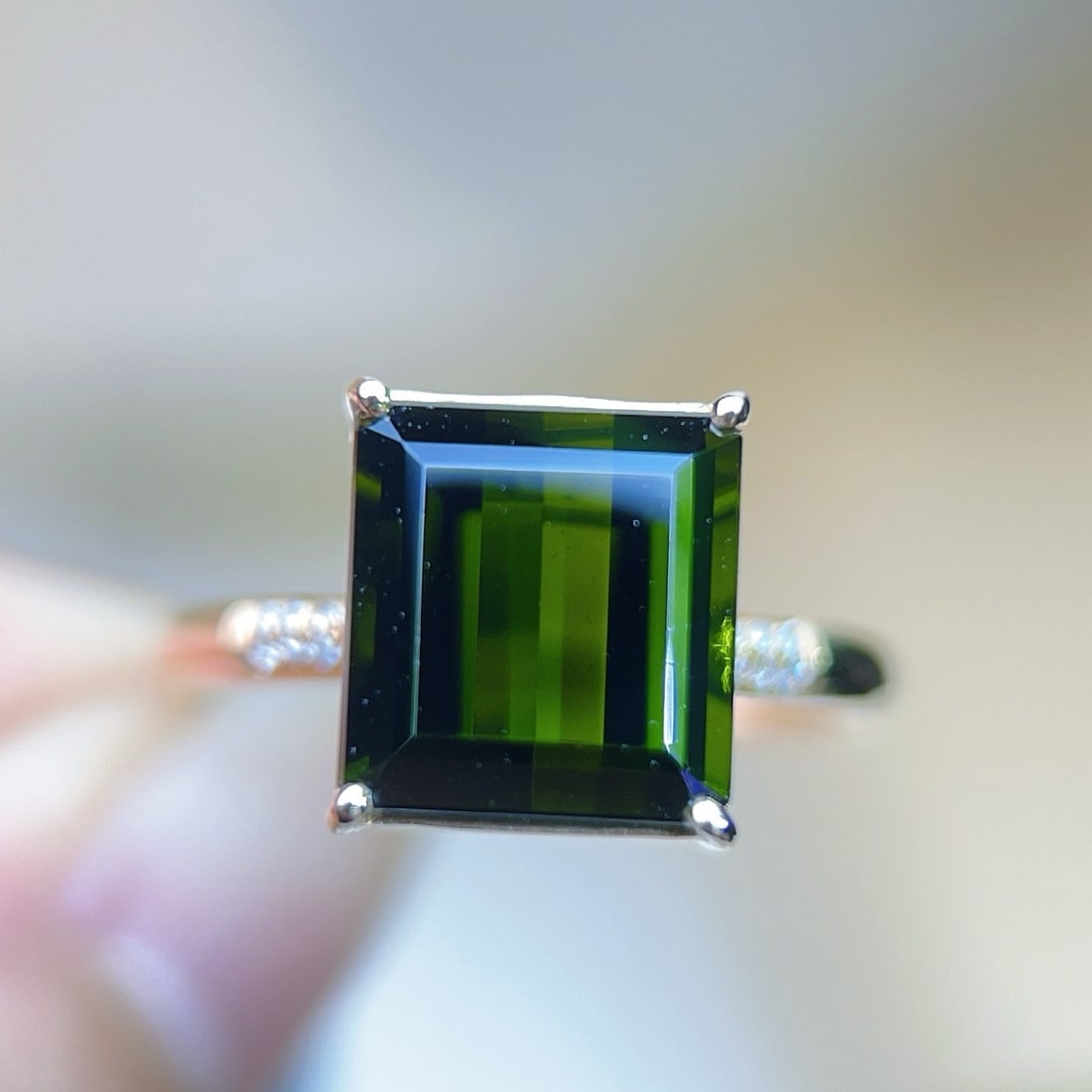 14k Gold 4.55 Ctw Natural Tourmaline & Diamond Ring - 2