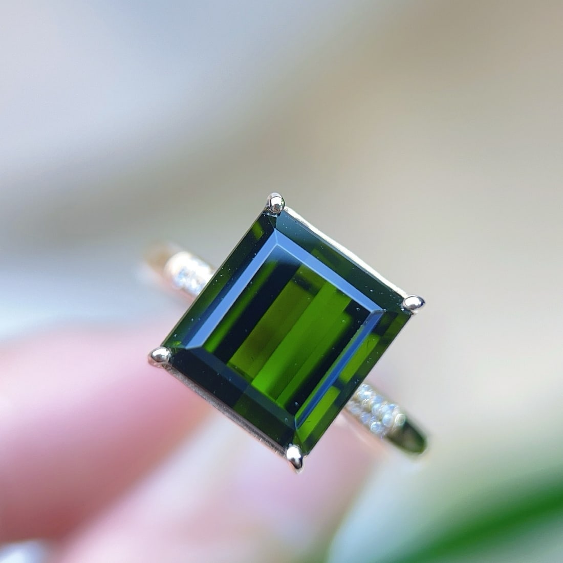 14k Gold 4.55 Ctw Natural Tourmaline & Diamond Ring - 3