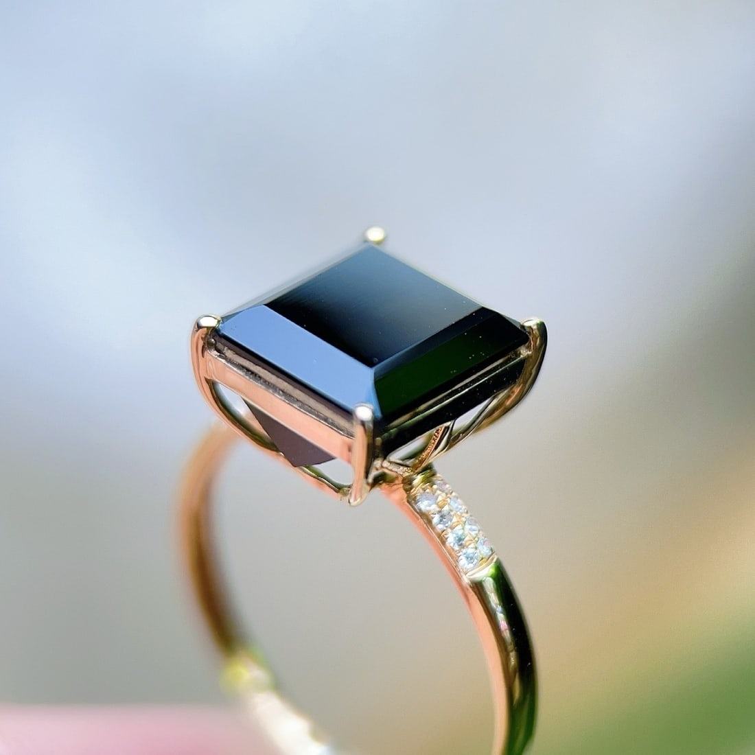 14k Gold 4.55 Ctw Natural Tourmaline & Diamond Ring - 4