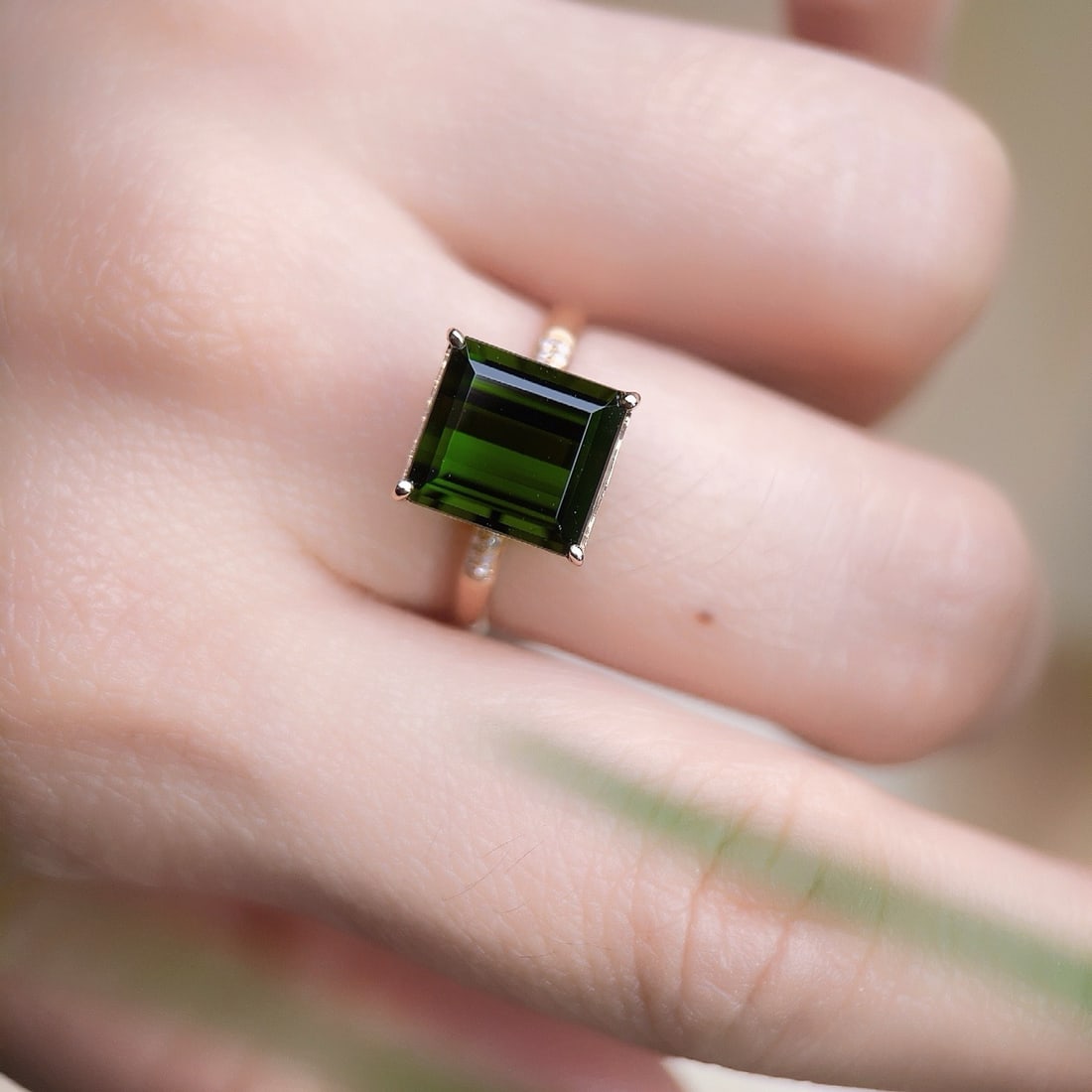 14k Gold 4.55 Ctw Natural Tourmaline & Diamond Ring - 6