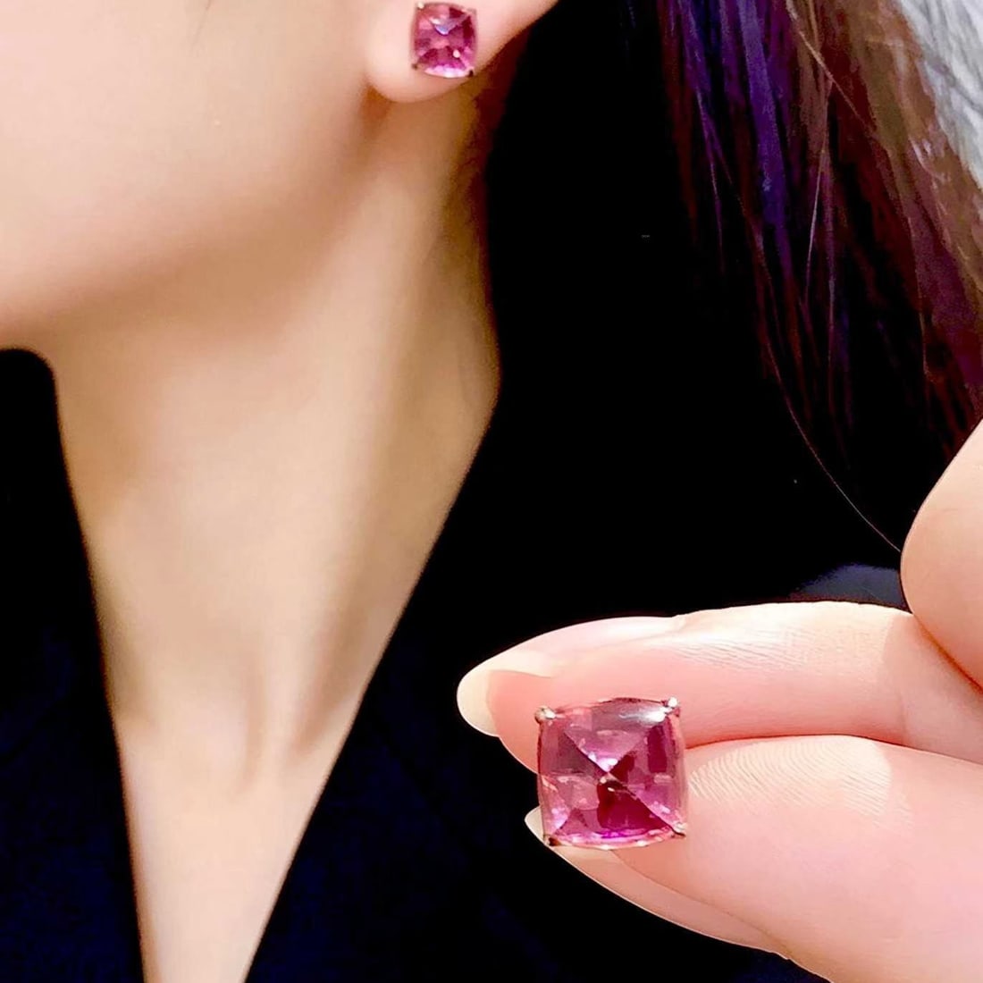 14k Gold 6.2 Ct Natural Tourmaline Earrings - 2
