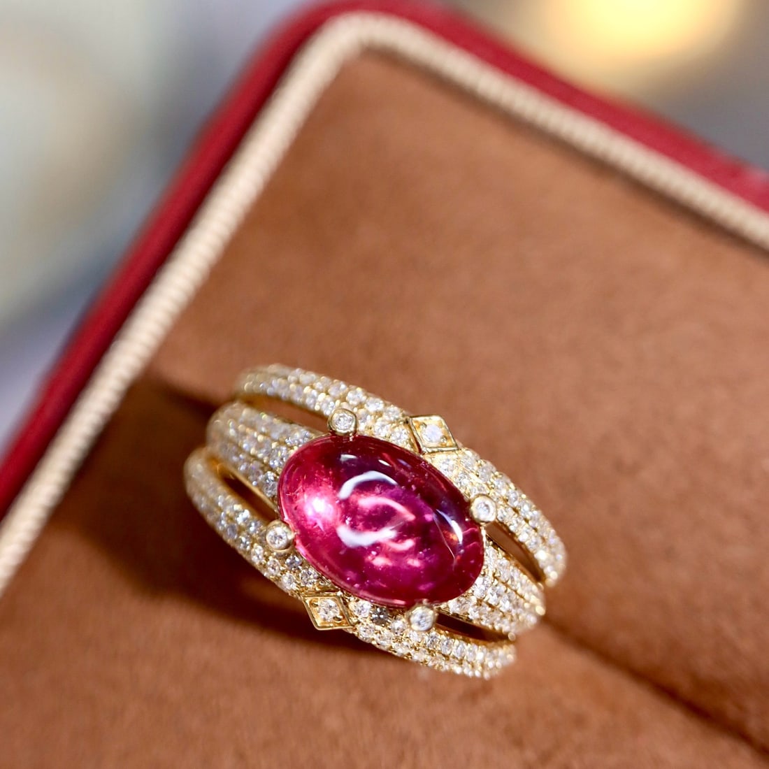 14k Gold 2.50 Ctw Natural Tourmaline & Diamond Ring - 6