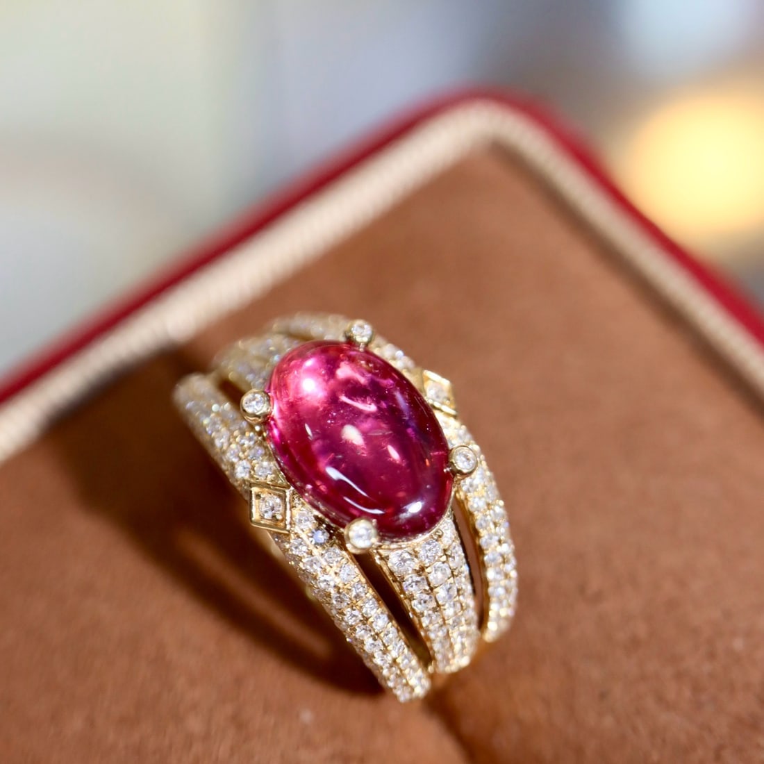 14k Gold 2.50 Ctw Natural Tourmaline & Diamond Ring - 7