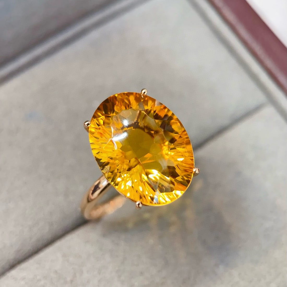 14k Gold 8.17 Ct Natural Citrine Ring: Ref:231186213 // gold content:14k gold // ring size:7. 25us // // main gemstone:citrine // shape:oval // carat weight:8. 17ct // color:yellow // treatment:natural // Condition: New Low Estimate: