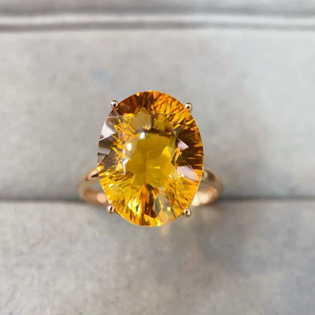 14k Gold 8.17 Ct Natural Citrine Ring - 3