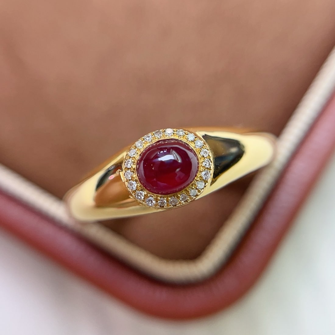 14k Gold 0.80 Ct Natural Ruby & Diamond Ring - 2