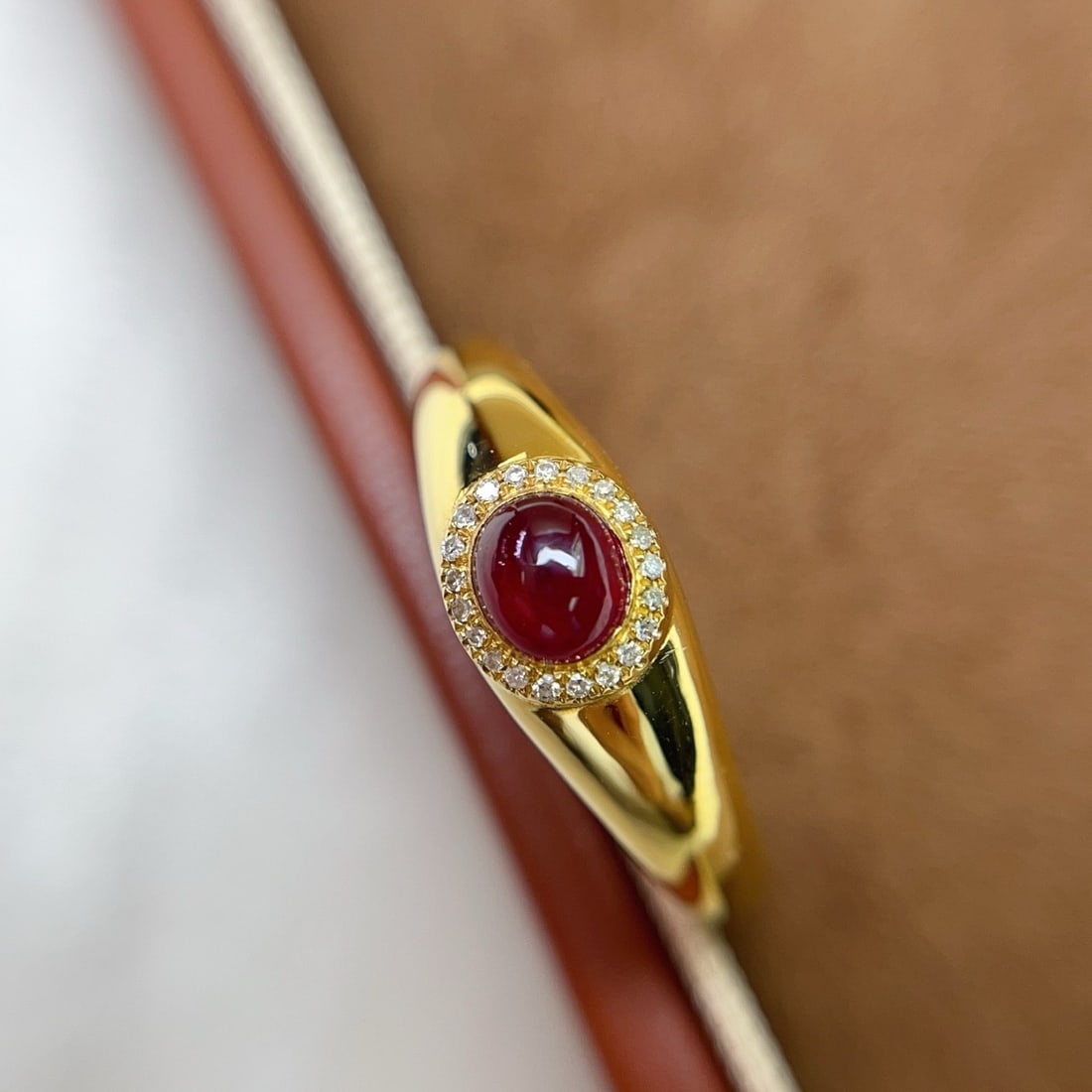 14k Gold 0.80 Ct Natural Ruby & Diamond Ring - 4