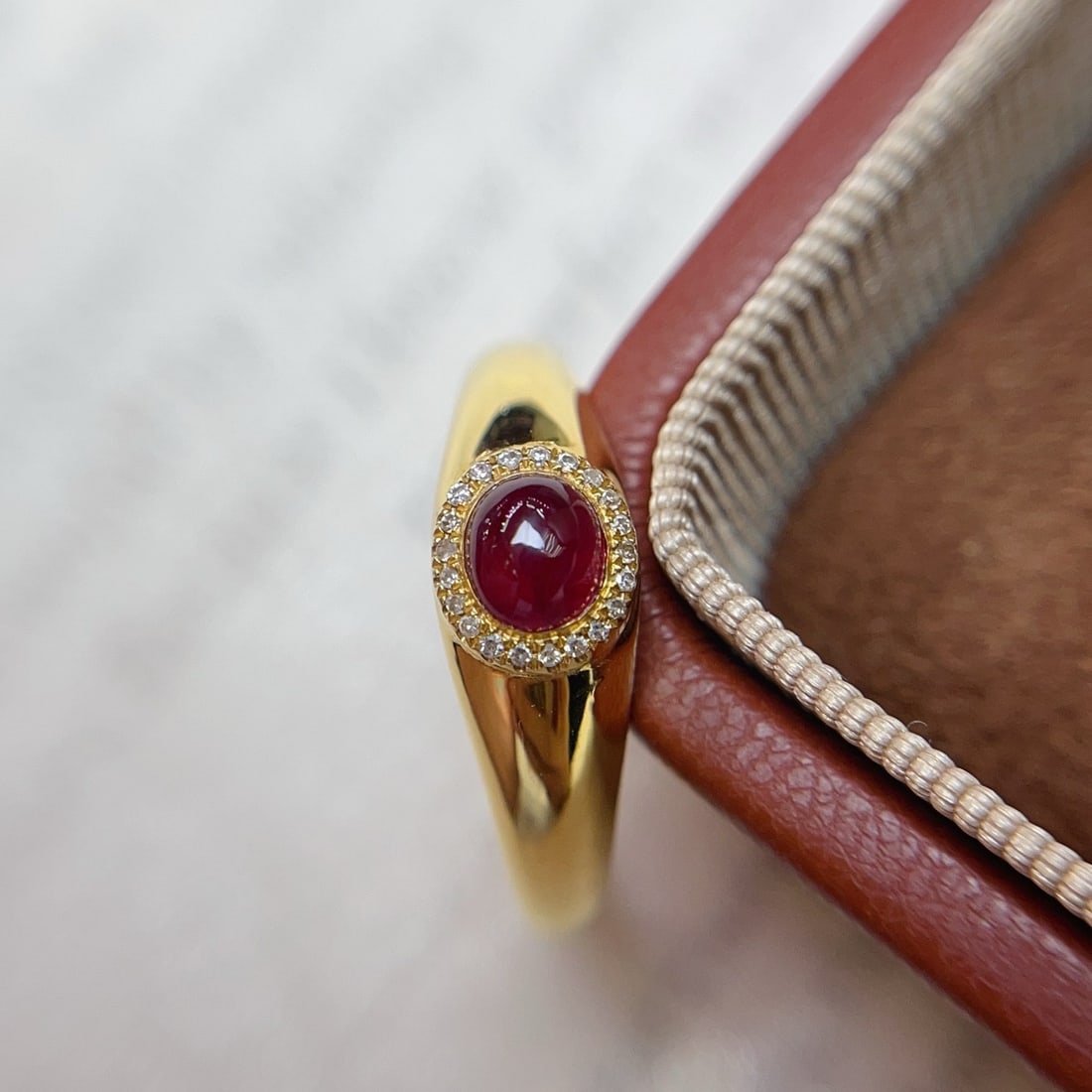 14k Gold 0.80 Ct Natural Ruby & Diamond Ring - 5
